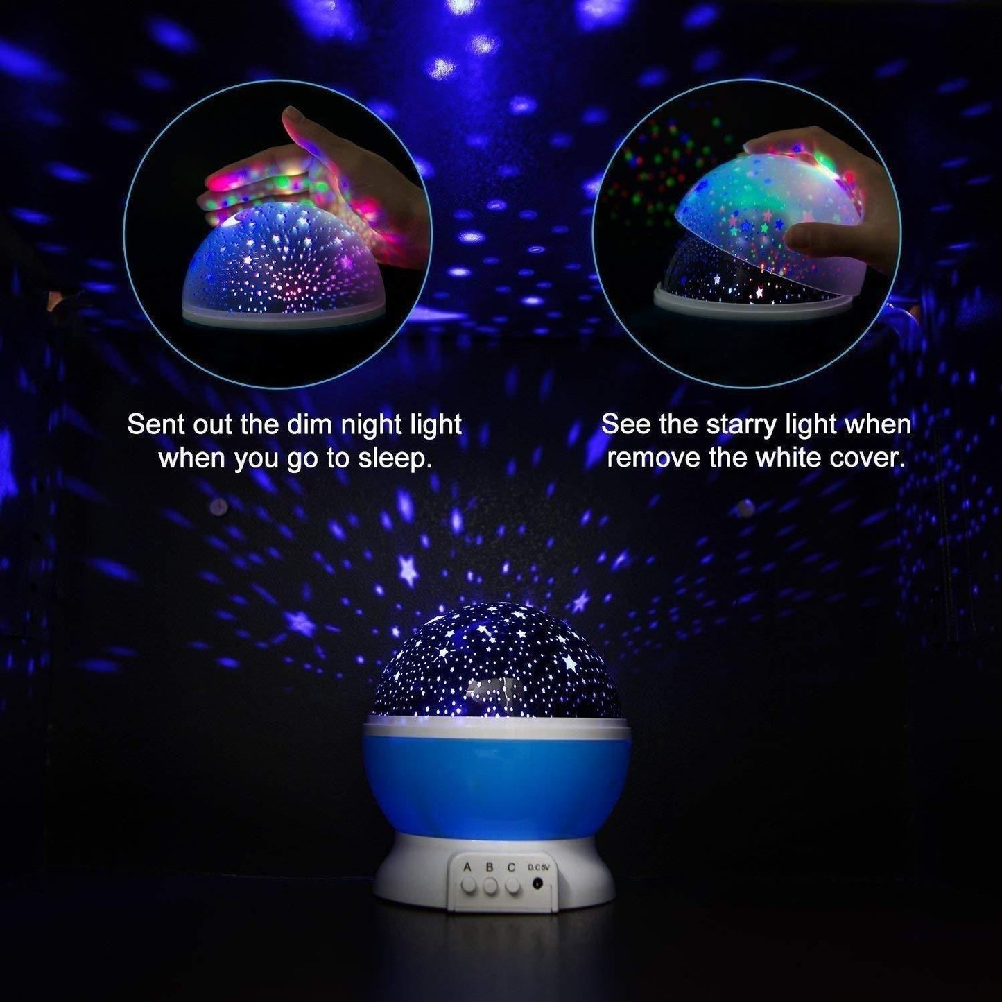 Star Master Rotating 360 Degree Moon Night Light Lamp Projector with Color ,Lamp for Kids Room Night Bulb